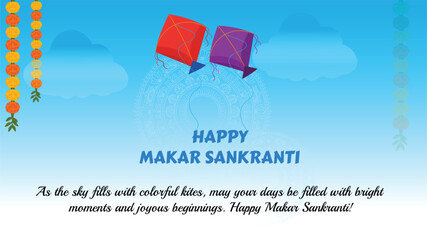 Happy Makar Sankranti Kite Festival Background
