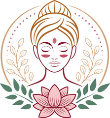 Beauty salon and spa doodle set. Skin care and natural treatment, natural cosmetics concept, time for yourself. Spa with aroma oil, nail file, sleep mask and other care items.