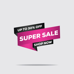 30% Discount Sale Label Collection – Vector Template Design Illustration