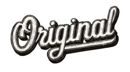 Lriginal typography isolated on white background