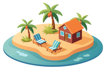 Obraz premium island with palm trees