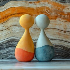 Minimalist Pastel Clay Figures on Soft Background