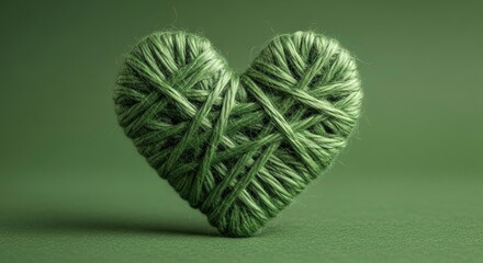 Green Yarn Heart - A Symbol of Love and Connection.