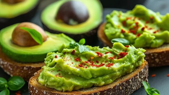 selective focus avocado toast closeup