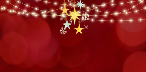 red christmas background with stars