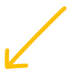 yellow hand drawn simple arrow