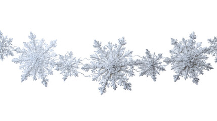 Delicate Snowflake Garland, isolated on transparent background
