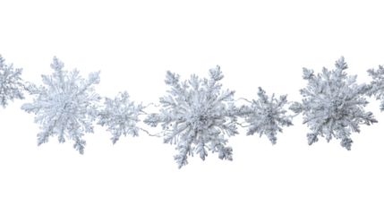 Delicate Snowflake Garland, isolated on transparent background