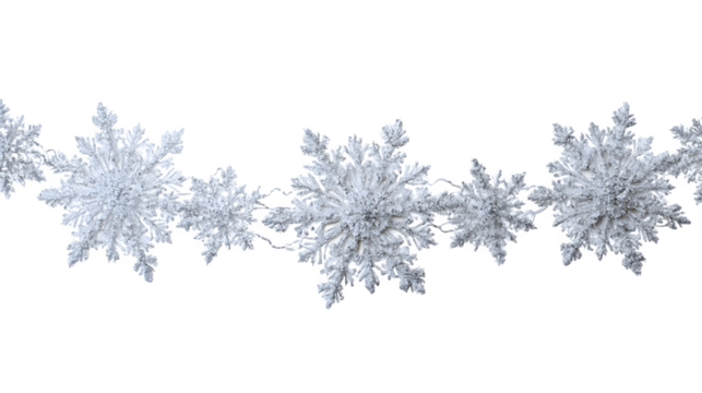 Delicate Snowflake Garland, isolated on transparent background