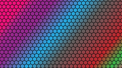 Vibrant Hexagon Gradient Pattern Digital Abstract Background with vector illustration