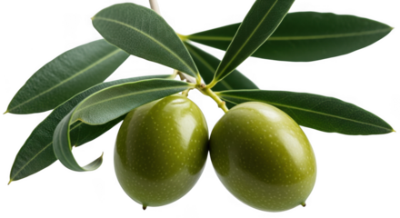 Olive fruits on branch with leaves fresh raw green harvest ingredient food