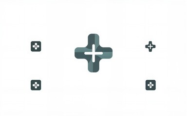 Fototapeta premium Abstract Logo And Icon Set. Elements Collection Isolated On White - Vector. Flat Icons For Business Template Logo, Square Elements, Website, Business Symbol And Circle Elements. Abstract Medical Logo