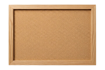 Cork board with wooden frame isolated on white or transparent backgroun