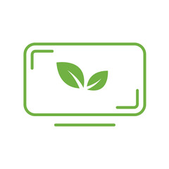 environmentally friendly energy-saving computer icon vector element design template