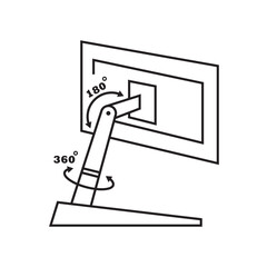 flexible computer monitor bracket icon vector illustration element design