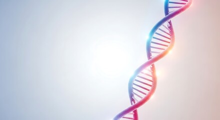 A vibrant and detailed illustration of a DNA double helix structure, representing genetics.