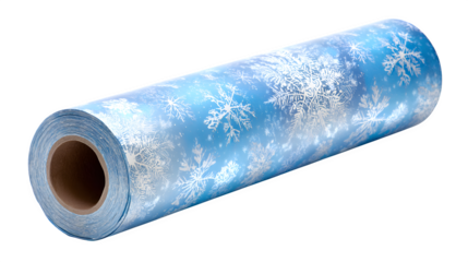 Winter Snowflake Wrapping Paper Roll, isolated on transparent background