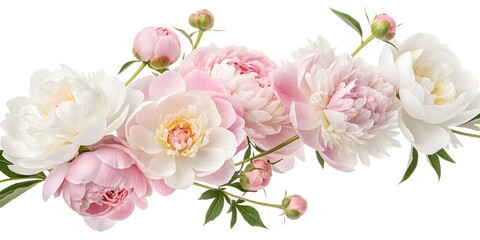 Naklejka premium Peony flower bouquet isolated