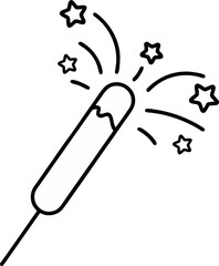 Sparkler Fireworks Line Art Icon