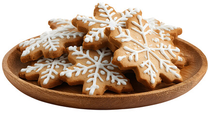 Snowflake Gingerbread Cookies, isolated on transparent background