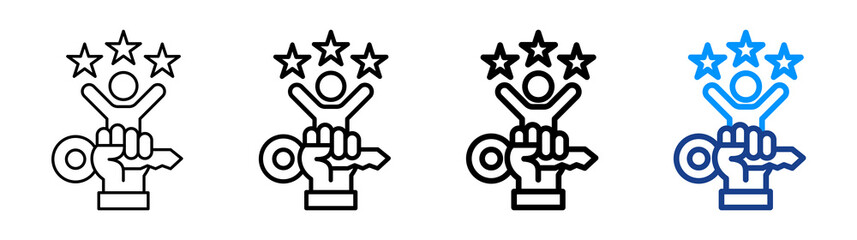 Key To Success Icon Different Style Outline Collection Set