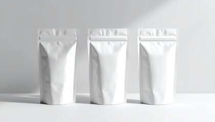 Minimalist Stand-Up Pouch Mockups for Branding and Product Presentation