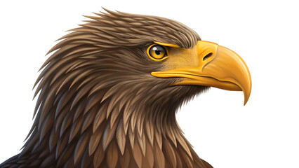 Obraz premium Detailed realistic portrait of a majestic eagle head with sharp eyes