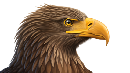 Detailed realistic portrait of a majestic eagle head with sharp eyes