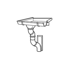 Gutter Downspout System Components for Rainwater Drainage and Water Management on Buildings, Architectural Elements
