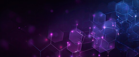 Abstract digital art featuring geometric shapes and lines against a dark, glowing background