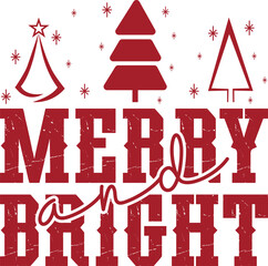 Merry & Bright Christmas Lights SVG