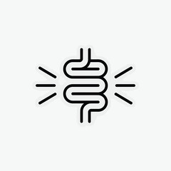 Abstract icon representing intestinal discomfort or pain