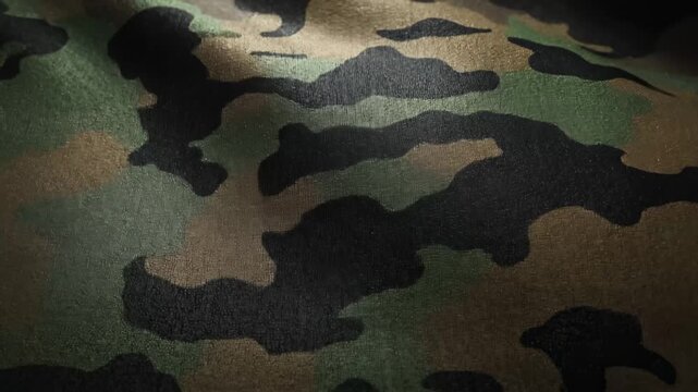 Close Up Wavy Camouflage Pattern Fabric Texture