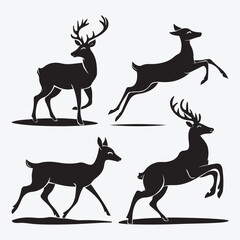 Deer Silhouette Vector Collection