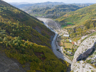 Albania mountains landscape Holta canyon drone view