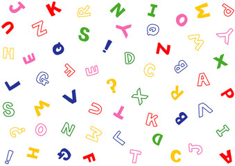 可愛い手描きのポップなアルファベット背景
