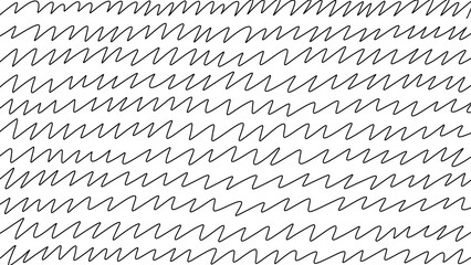 Numerous abstract zigzag and wavy scribble lines on transparent background, playful pattern, minimalist design