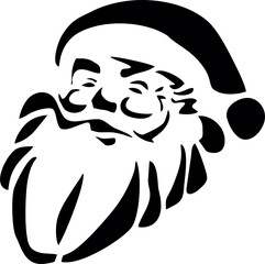 Santa Claus Face Silhouette Illustration