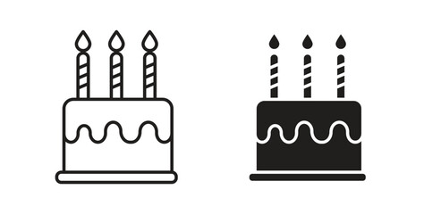 Cake icon for mobile app, editable designs
