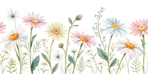 Daisy field isolated