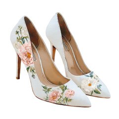 A Pair of Wedding Shoes Isolated on transparent background Remove png, Clipping Path, pen tool