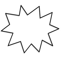 Simple line forming angry speech bubble, comic element, expressive design