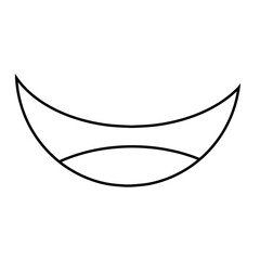 Simple line forming smiling mouth, emoticon symbol, minimal design