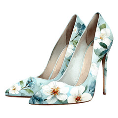 A Pair of Wedding Shoes Isolated on transparent background Remove png, Clipping Path, pen tool