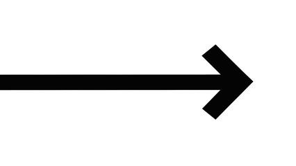 Single straight black arrow pointing toward a target, directional symbol, goal concept