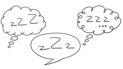 Sleepy speech bubble with zzz, comic element, expressive dialogue design