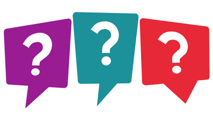 Speech bubble with question mark, comic element, dialogue design