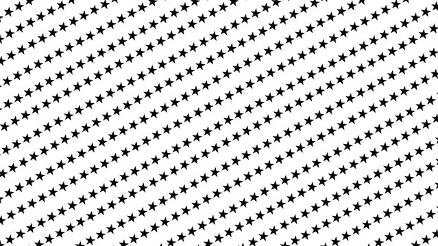Stars arranged in parallel lines on transparent background, decorative pattern, minimal design