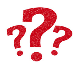 Three red arrows, directional symbols, simple design