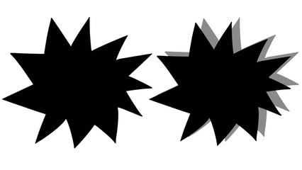 Two simple hand-drawn speech bubbles, comic elements, sketch style design